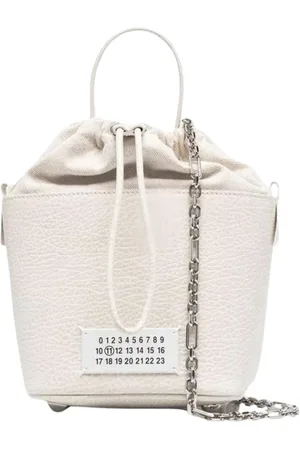 Maison Margiela Taske, Dame, Grå, ONE SIZE, Uld, Elegant Beige Mini Bucket Taske