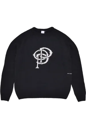 Pop Trading Company Sweathshirts & Hoodies, Herre, Sort, M, Strikket Crewneck Sweater