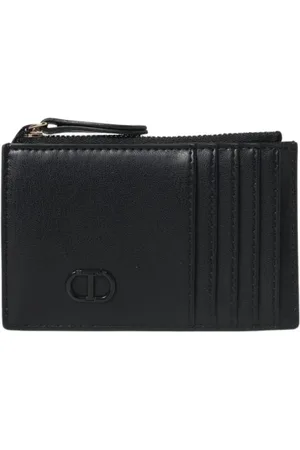 Twin-Set Tilbehør, Dame, Sort, ONE SIZE, Læder, Sort Læderkortholder Clutch