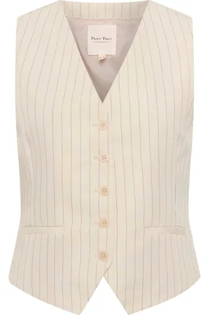 Part Two Jakke, Dame, , L, Uld, Stribet Vest Whitecap Gray