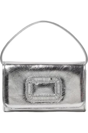 Roger Vivier Taske, Dame, Grå, ONE SIZE, Uld, Krystal Clutch Skuldertaske