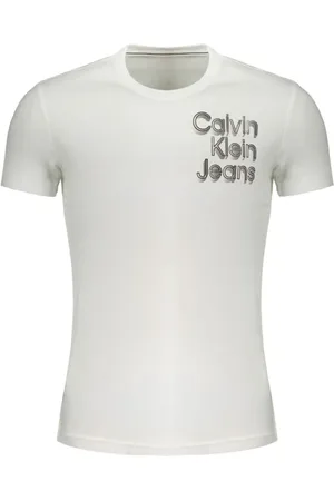 Calvin Klein Top, Herre, Hvid, XL, Bomuld, Logo Print T-Shirt