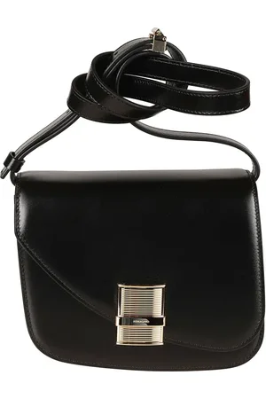 Salvatore Ferragamo Taske, Dame, Sort, ONE SIZE, Uld, Fiamma S Flap Skuldertaske