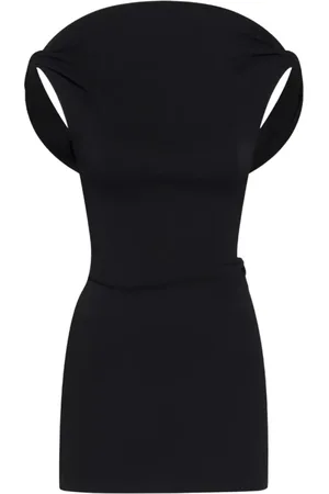 Jacquemus Kjole, Dame, Sort, 2XS, Sort Mini Kjole med Åben Ryg