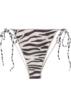MC2 SAINT BARTH Badetøj, Dame, Flerfarvet, M, Uld, Zebra Print Bikini Bottoms