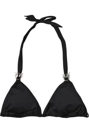 Pinko Badetøj, Dame, Sort, XS, Uld, Sort Trekantet Bikini Top Badedragt