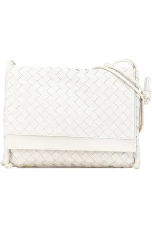 Bottega Veneta Pre-owned, Dame, Hvid, ONE SIZE, Uld, Pre-owned Laeder skuldertasker