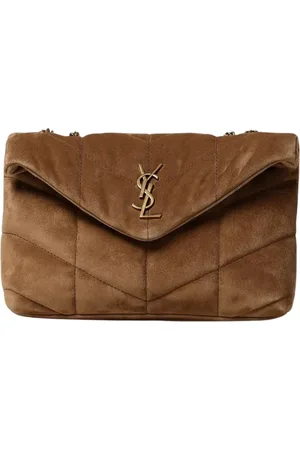 Saint Laurent Taske, Dame, Brun, ONE SIZE, Uld, Quiltet Ruskind Kædeting Pung