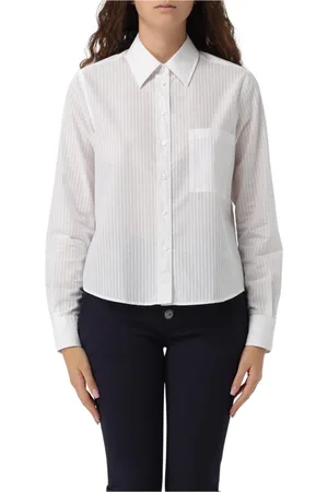 HUGO BOSS Bluser & Skjorter, Dame, Hvid, 3XL, Klassisk Stribet Langærmet Skjorte