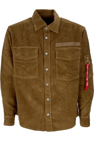 Alpha Industries Jakke, Herre, , M, Bomuld, Cord Overshirt Sand Langærmet Skjorte