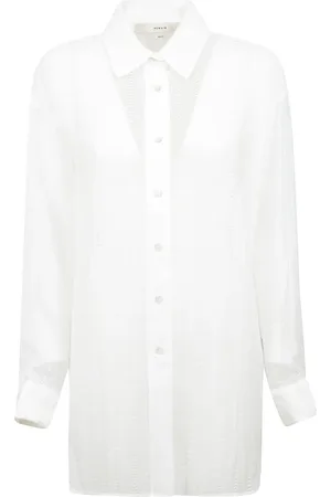 REMAIN Birger Christensen Bluser & Skjorter, Dame, Hvid, XS, Oversized Perforeret Design Skjorte