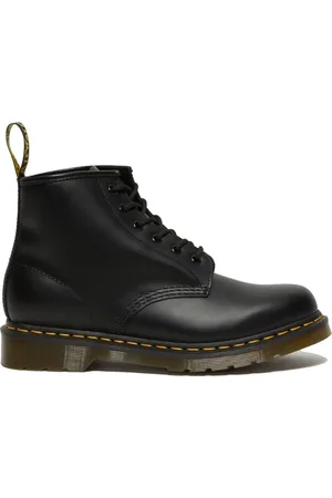 Dr. Martens Sko, Herre, Sort, 37 EU, Læder, 101 Smooth Støvler - Klassiske Docs med Gule Syninger