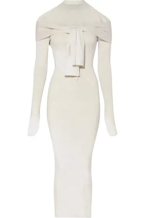 Jacquemus Kjole, Dame, , M, Uld, Strik Kjole Doble Creme Midi