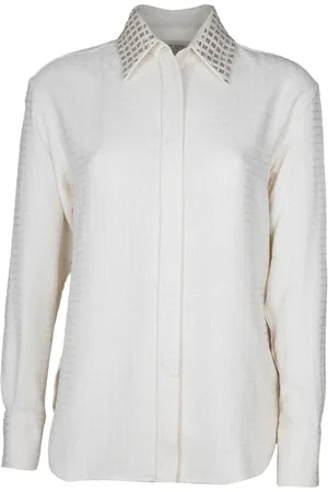 Golden Goose Bluser & Skjorter, Dame, Hvid, XS, Bomuld, Check Print Cotton Shirt