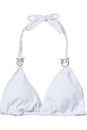 Pinko Badetøj, Dame, Hvid, XS, Uld, Hvid Metallic Rings Bikini Badedragt