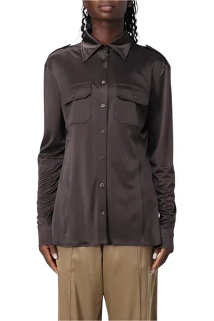 Tom Ford Bluser & Skjorter, Dame, Brun, S, Elegant Brun Silkeskjorte
