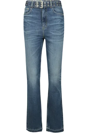 Ganni Jeans, Dame, Blå, W27, Denim, Faded denim jeans med bælte
