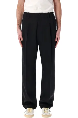Golden Goose Bukser, Herre, Sort, L, Uld, Sorte Plisserede Bukser Ss25