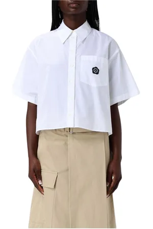 Kenzo Bluser & Skjorter, Dame, Hvid, L, Bomuld, Hvid Poplin Skjorte