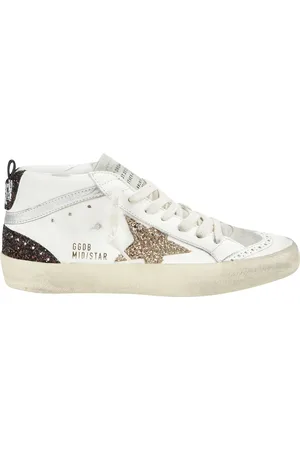 Golden Goose Sko, Dame, Hvid, 40 EU, Glitter Star Mid-Top Sneakers