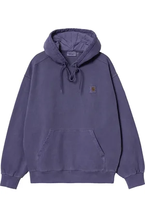Carhartt Sweathshirts & Hoodies, Herre, Lilla, S, Bomuld, Hættetrøje i bomuld med lomme foran