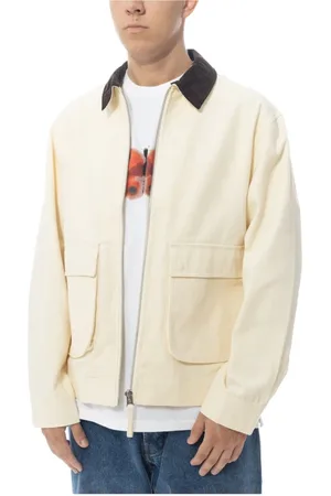 Pop Trading Company Jakke, Herre, , L, Nylon, Off White Full Zip Jacket