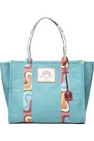 Kurt Geiger Taske, Dame, Blå, ONE SIZE, Turkis Præget Logo Dobbelt Håndtaske