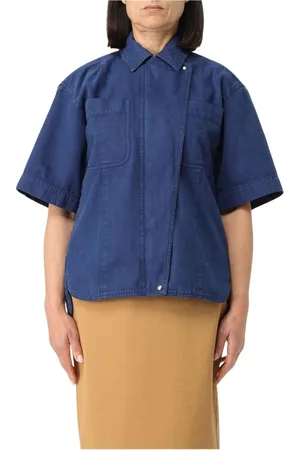 Max Mara Bluser & Skjorter, Dame, Blå, XS, Bomuld, Elegant Blå Bomuldsskjorte Kvinder