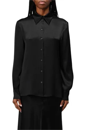 Alberta Ferretti Bluser & Skjorter, Dame, Sort, M, Satin, Elegant Silk Satin Bluse