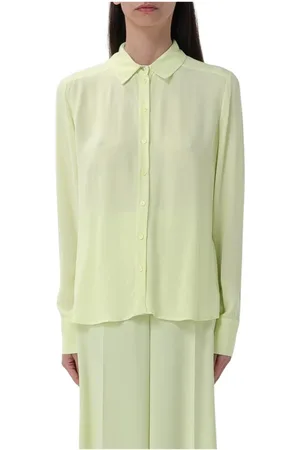 Patrizia Pepe Bluser & Skjorter, Dame, Grøn, M, Elegant Silkebluse Skjorte
