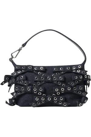 Ganni Taske, Dame, Blå, ONE SIZE, Denim, Denim Clutch med Buepynt