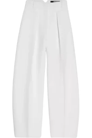 Jacquemus Bukser, Dame, Hvid, S, Bomuld, Hvide Suit Bukser Ovalo
