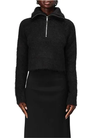 Sportmax Strik, Dame, Sort, S, Sort højhalset sweater