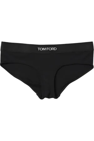 Tom Ford Undertøj, Dame, Sort, L, Bomuld, Elegant Logo Bomuld Briefs