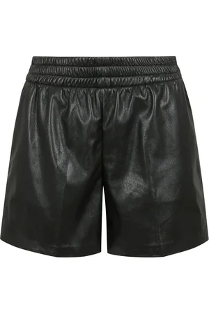 ANINE BING Shorts, Dame, Sort, M, Læder, Vegan læder Kam shorts