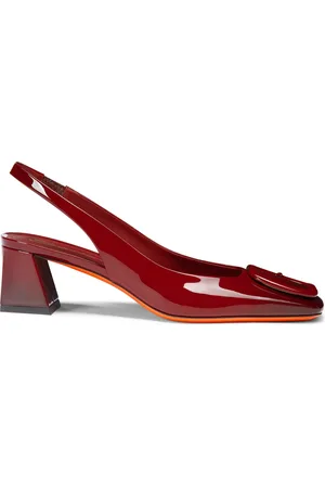 santoni Sko, Dame, Rød, 36 EU, Læder, Dames patent læder mid-hæl pumpe