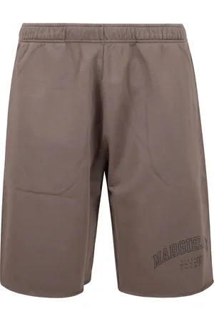 Maison Margiela Shorts, Herre, Brun, M, Bomuld, Bomuld sports shorts med print og elastisk talje