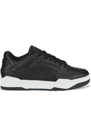 PUMA Sko, Herre, Sort, 47 EU, Læder, Slipstream Læder Sort-Hvid Sneakers