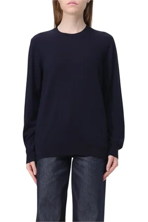 A.P.C. Strik, Dame, Blå, L, Uld, Blå Uld Crew Neck Sweater