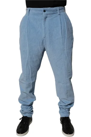 Dolce & Gabbana Bukser, Herre, Blå, L, Denim, Lysblå Corduroy Skinny Denim Jeans