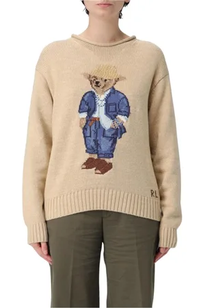 Ralph Lauren Strik, Dame, , XS, Bomuld, Elegant Bear Knit Pullover Sweater