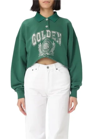 Golden Goose Top, Dame, Grøn, XS, Bomuld, Grøn Basketball Grafisk Polo Sweater