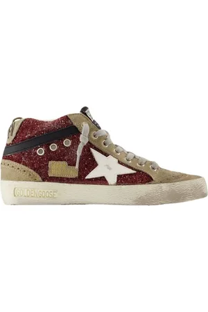 Golden Goose Sko, Dame, Rød, 36 EU, Bomuld, Leather Mid Star Sneakers