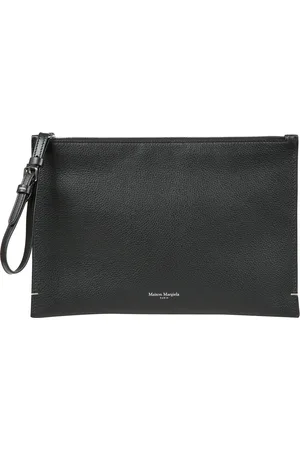 Maison Margiela Taske, Herre, Sort, ONE SIZE, Sort lynlås pung med sølvlogo