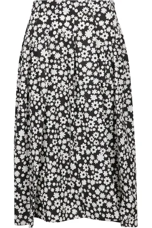 Marni Nederdel, Dame, Flerfarvet, XS, Bomuld, Blomstret Midi Kjole med Lynlås Bagpå