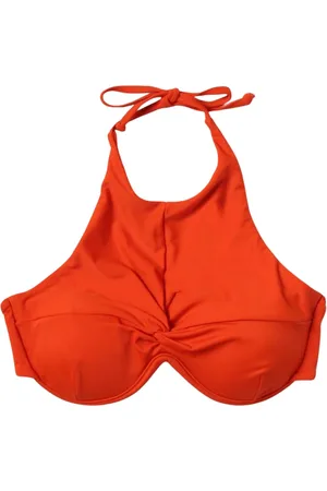 Andrea Iyamah Badetøj, Dame, Rød, XS, Nylon, Rød Halterneck Badedragt Rynkedetalje