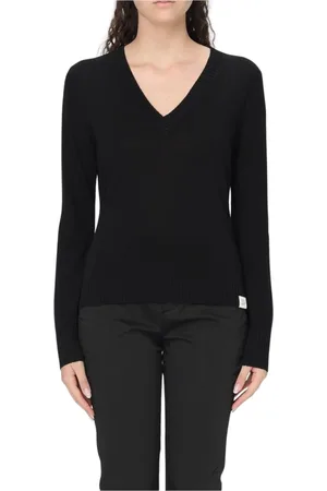 Peuterey Strik, Dame, Sort, S, Elegant Rib Strik Trøje