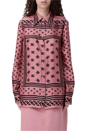 Dolce & Gabbana Bluser & Skjorter, Dame, Lyserød, S, Bandana Print Silke Top