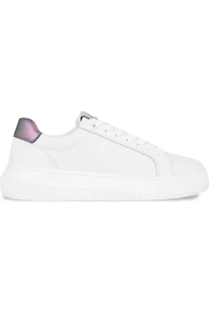 Calvin Klein Sko, Dame, Hvid, 40 EU, Læder, Hvide Læder Indlagte Sneakers