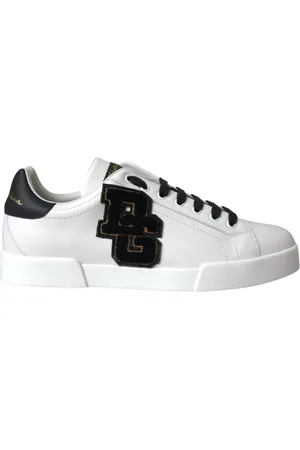 Dolce & Gabbana Sko, Herre, Hvid, 46 EU, Læder, Hvid Læder Logo Lave Top Sneakers